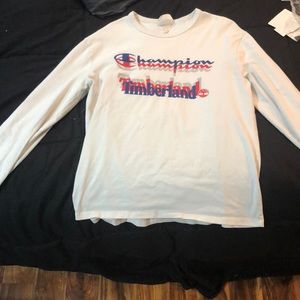 Champion timberland shirt fits medium and Large